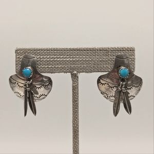 Silver Earrings w/ Turquoise Stone